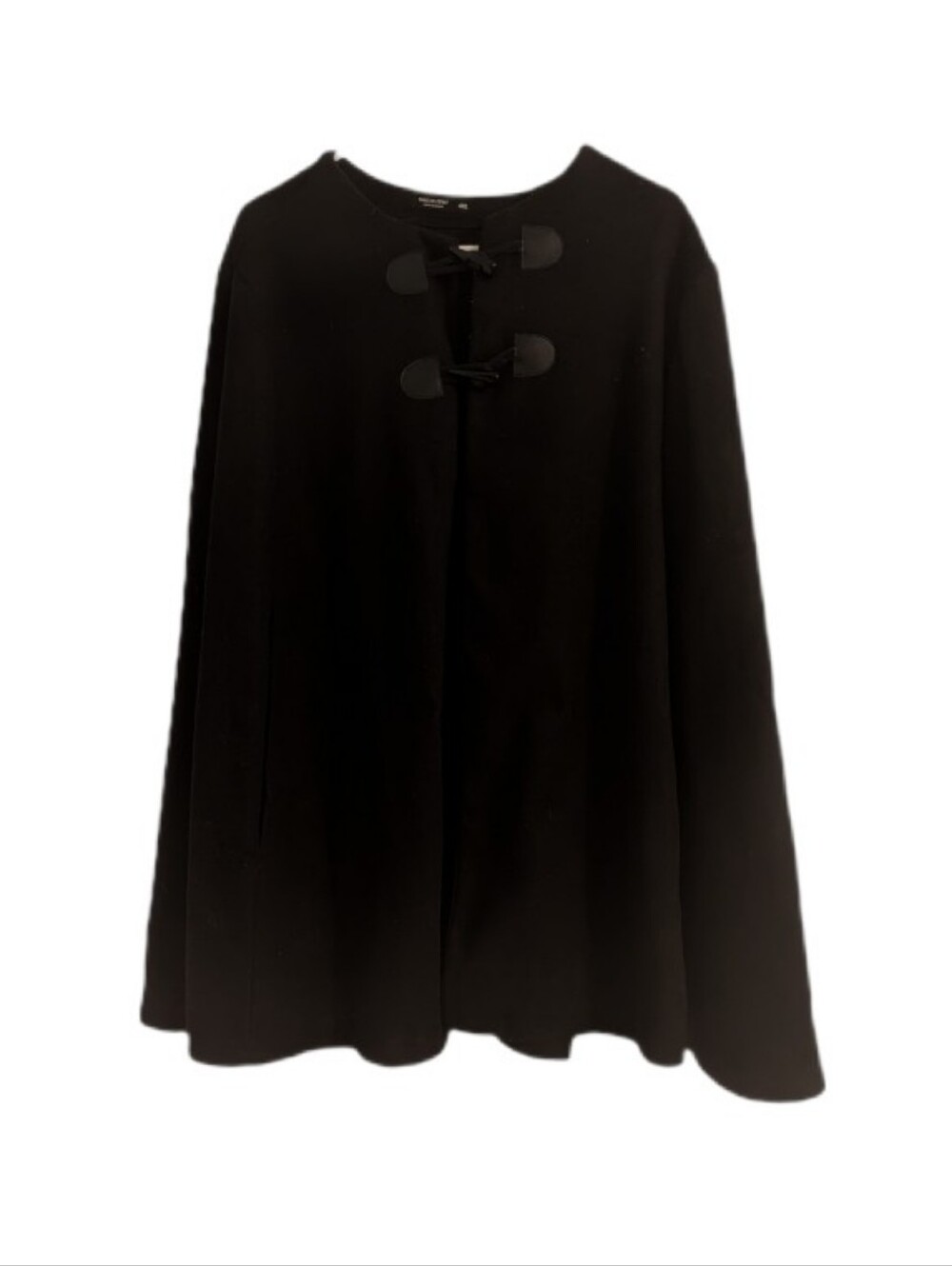 SHEIN Curve Women's Black Toggle-Front Cape Coat 4XL